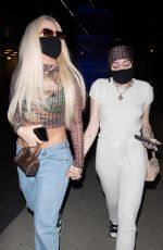 NOAH CYRUS and TANA MONGEAU Out for Dinner at Boa in West Hollywood 09/27/2020