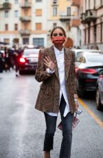 OLIVIA PALERMO Arrives at Etro Show at Milan Fashion Week 09/24/2020