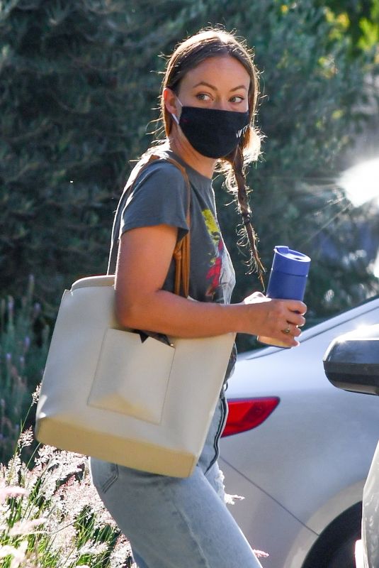 OLIVIA WILDE in Ripped Denim Out in Los Angeles 09/30/2020