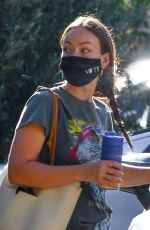 OLIVIA WILDE in Ripped Denim Out in Los Angeles 09/30/2020