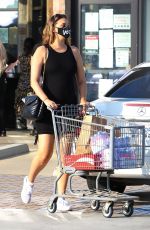 Pregnant APRIL LOVE GEARY Shopping at Vintage Grocers in Malibu 09/26/2020