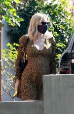 Pregnant EMMA ROBERTS at Starbucks in Los Feliz 09/19/2020