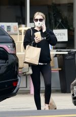 Pregnant EMMA ROBERTS Out for Coffee in Los Feliz 09/09/2020