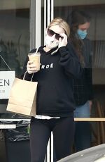 Pregnant EMMA ROBERTS Out for Coffee in Los Feliz 09/09/2020