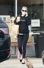 Pregnant EMMA ROBERTS Out for Coffee in Los Feliz 09/09/2020