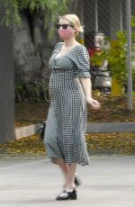Pregnant EMMA ROBERTS Out for Coffee in Los Feliz 09/15/2020
