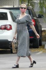 Pregnant EMMA ROBERTS Out for Coffee in Los Feliz 09/15/2020