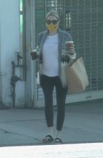 Pregnant EMMA ROBERTS Out for Coffee in Los Feliz 09/29/2020