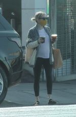 Pregnant EMMA ROBERTS Out for Coffee in Los Feliz 09/29/2020