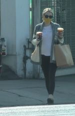 Pregnant EMMA ROBERTS Out for Coffee in Los Feliz 09/29/2020
