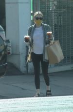Pregnant EMMA ROBERTS Out for Coffee in Los Feliz 09/29/2020