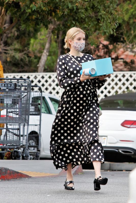 Pregnant EMMA ROBERTS Out Shopping in Los Angeles 09/08/2020