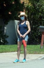 ROBIN WRIGHT in Denim Shorts Out and About in Los Angeles 08/31/2020