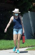 ROBIN WRIGHT in Denim Shorts Out and About in Los Angeles 08/31/2020