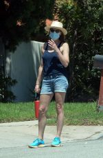 ROBIN WRIGHT in Denim Shorts Out and About in Los Angeles 08/31/2020