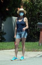 ROBIN WRIGHT in Denim Shorts Out and About in Los Angeles 08/31/2020