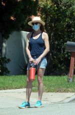 ROBIN WRIGHT in Denim Shorts Out and About in Los Angeles 08/31/2020