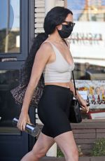 RUMER WILLIS with Her Dog at Hair by Violet in Beverly Hills 09/24/2020