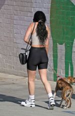 RUMER WILLIS with Her Dog at Hair by Violet in Beverly Hills 09/24/2020