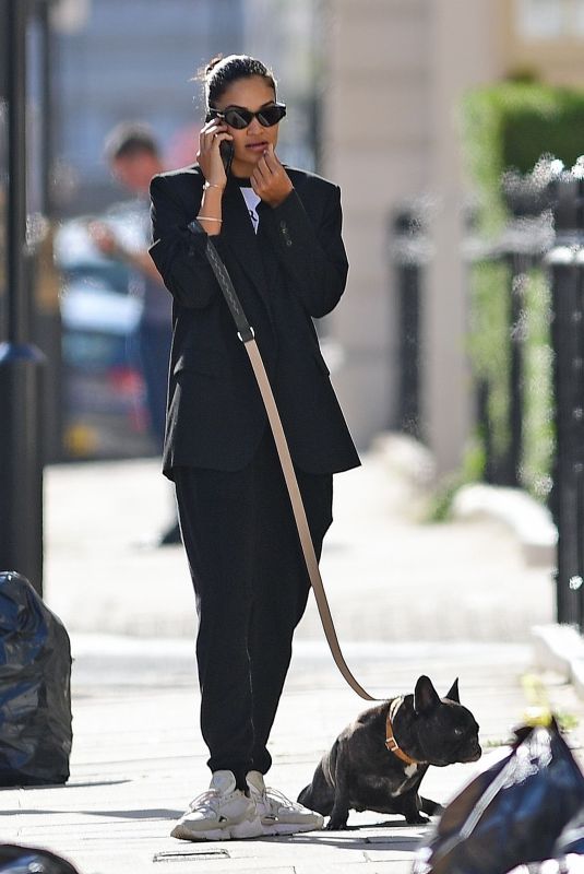 SHANINA SHAIK Out with her Dog in London 09/14/2020