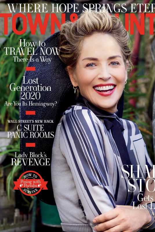 SHARON STONE in Town & Country Magazine, October 2020