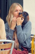 SIENNA MILLER Out with Her Dog in London 09/08/2020