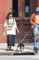 TESSA THOMPSON Out with Her Dog in New York 09/16/2020