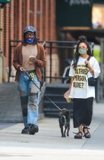 TESSA THOMPSON Out with Her Dog in New York 09/16/2020