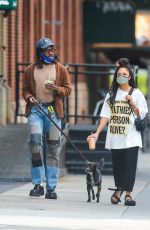 TESSA THOMPSON Out with Her Dog in New York 09/16/2020