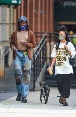TESSA THOMPSON Out with Her Dog in New York 09/16/2020