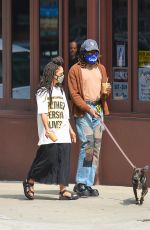 TESSA THOMPSON Out with Her Dog in New York 09/16/2020