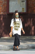 TESSA THOMPSON Out with Her Dog in New York 09/16/2020