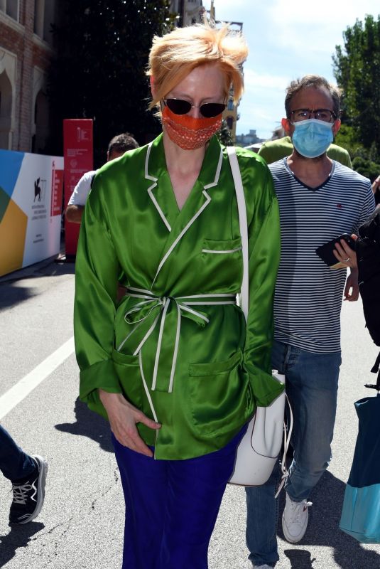 TILDA SWINTON Out and About in Venice 09/02/2020