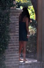 VANESSA HUDGENS at Her Front Door Accept a Home Delivery in Los Feliz 09/02/2020