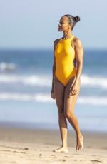 ZOE SALDANA in Swimsuit at a Beach in Malibu 09/06/2020