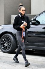 ALESSANDRA AMBROSIO All in Black Arrives at a Gym in Beverly Hills 10/08/2020