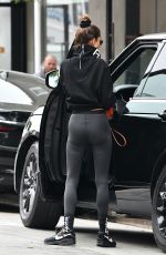 ALESSANDRA AMBROSIO All in Black Arrives at a Gym in Beverly Hills 10/08/2020