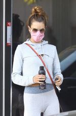 ALESSANDRA AMBROSIO Arrives at a Private Workout in West Hollywood 10/27/2020