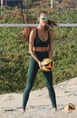 ALESSANDRA AMBROSIO at a Private Volleyball Class in Santa Monica 10/20/2020