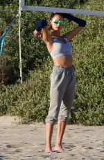 ALESSANDRA AMBROSIO Playing Beach Volleyball with Her Friends 10/27/2020
