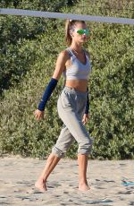 ALESSANDRA AMBROSIO Playing Beach Volleyball with Her Friends 10/27/2020