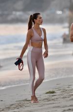 ALESSANDRA AMBROSIO PLaying Volleyball at a Beach in Santa Monica 10/02/2020