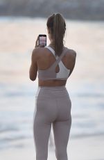 ALESSANDRA AMBROSIO PLaying Volleyball at a Beach in Santa Monica 10/02/2020
