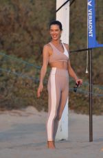 ALESSANDRA AMBROSIO PLaying Volleyball at a Beach in Santa Monica 10/02/2020