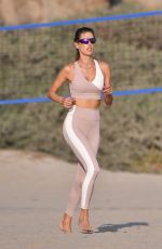 ALESSANDRA AMBROSIO PLaying Volleyball at a Beach in Santa Monica 10/02/2020