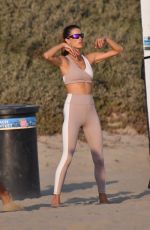 ALESSANDRA AMBROSIO PLaying Volleyball at a Beach in Santa Monica 10/02/2020