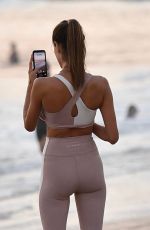 ALESSANDRA AMBROSIO PLaying Volleyball at a Beach in Santa Monica 10/02/2020