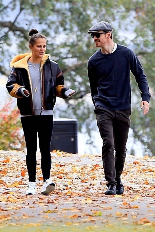 ALICIA VIKANDER and Michael Fassbender Out at a Park in Stockholm 10/03/2020
