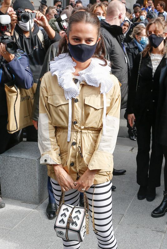 ALICIA VIKANDER Arrives at Louis Vuitton Fashion Show at PFW in Paris 10/06/2020