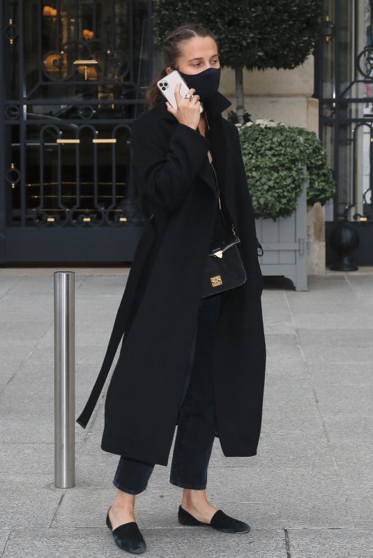 ALICIA VIKANDER Leaves Her Hotel in Paris 10/08/2020